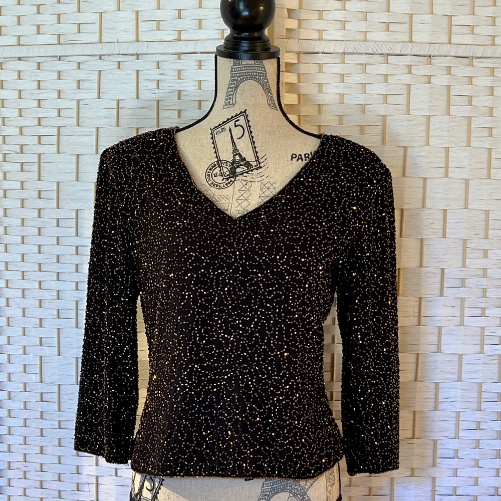 J Kara Beaded Evening Top